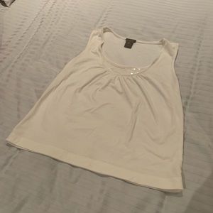 White sequin sleeveless tank top